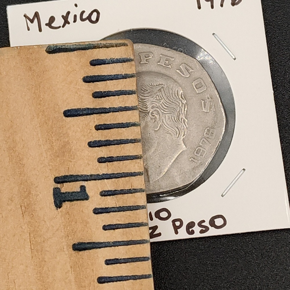 10-Diez Peso Mexico 1976 Coin Seven-sided Silver Estados Unidos Mex BR1.1GA-4037 - Picture 11 of 15